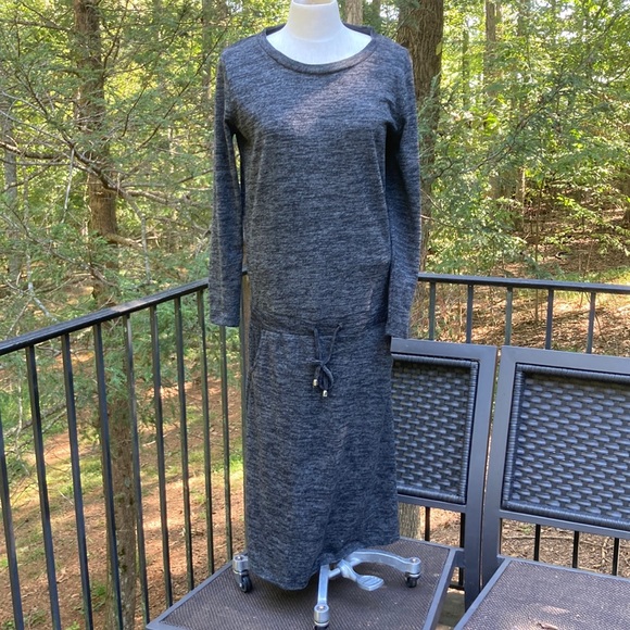 Pescara dark gray dress with pockets and rope belt sz. L - Picture 1 of 5